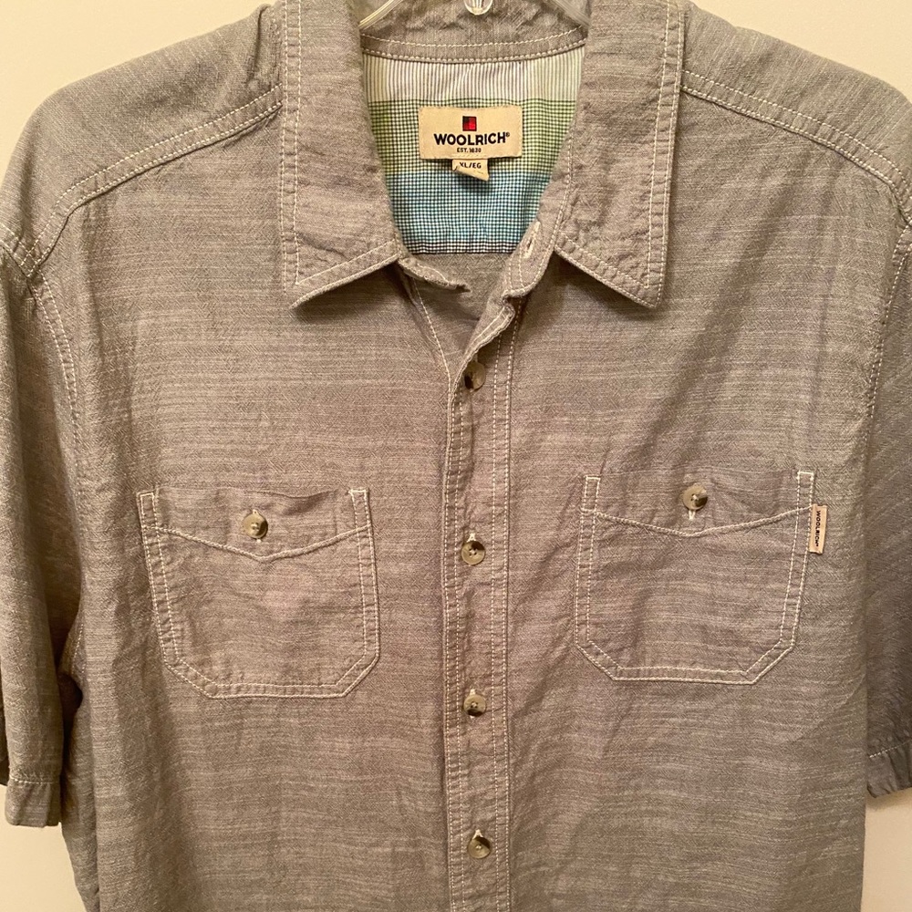 Woolrich Green Men's XL Button Up Short Sleeve